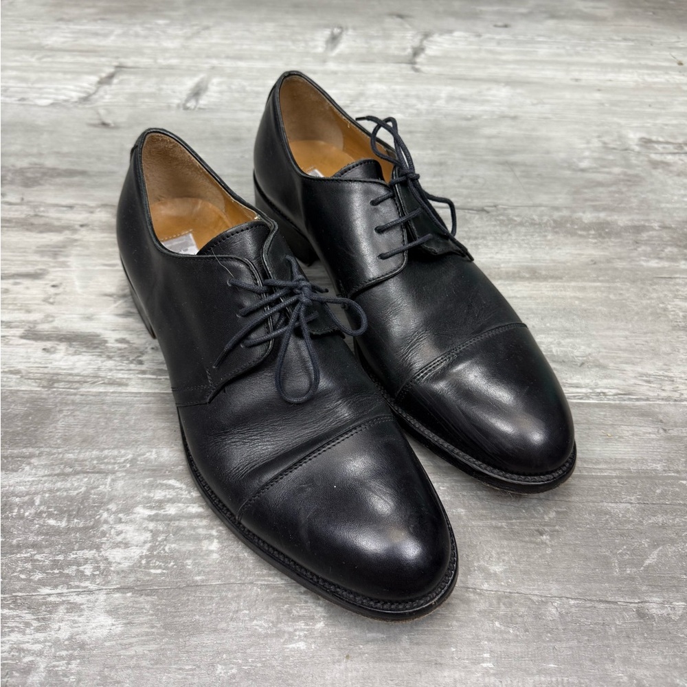 Barney’s New York Black Cap Toe Dress Shoes 10